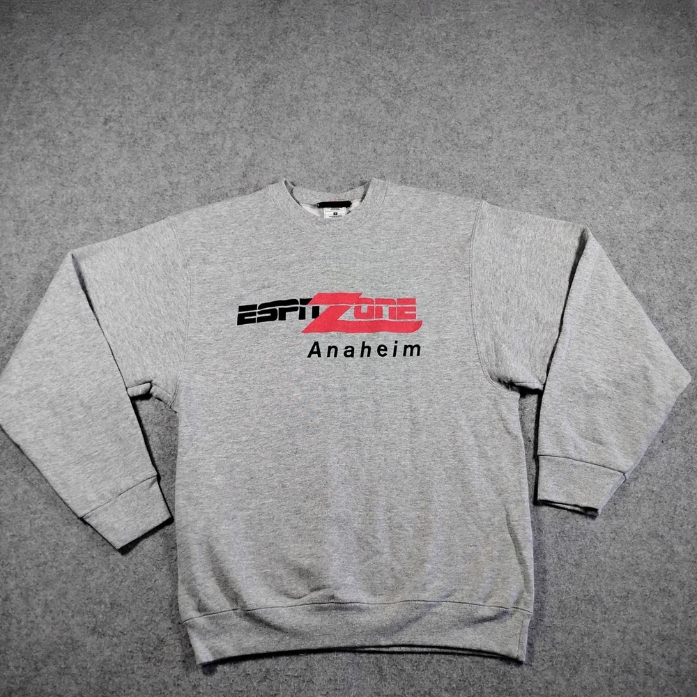 Vintage ESPN Zone Anaheim Gray Graphic Crewneck‎ Sweatshirt Mens Medium